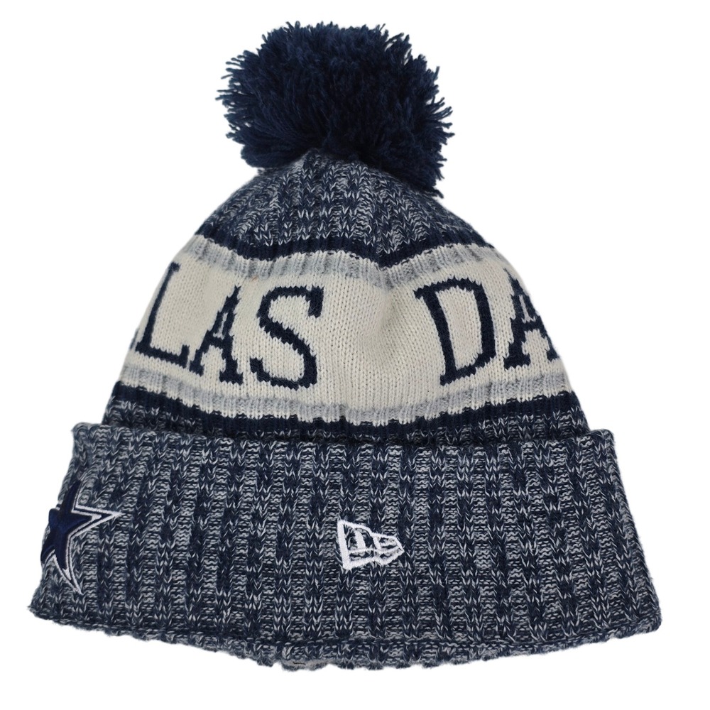 Dallas Cowboys New Era NFL Knit Pom Beanie Hat Stocking Cap One Size Fits Most - Picture 3 of 5